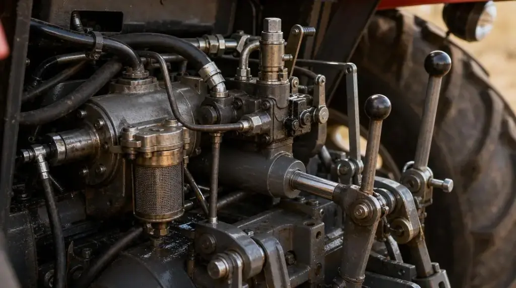 Jak wygląda schemat mechanizmu sterującego podnośnika Ursus C-360?